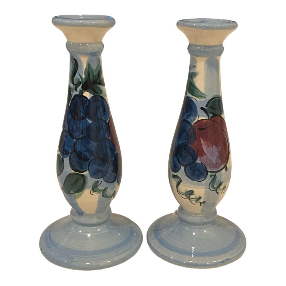 Gail Pittman 8.5" Candle Holders 1994‎ Signed